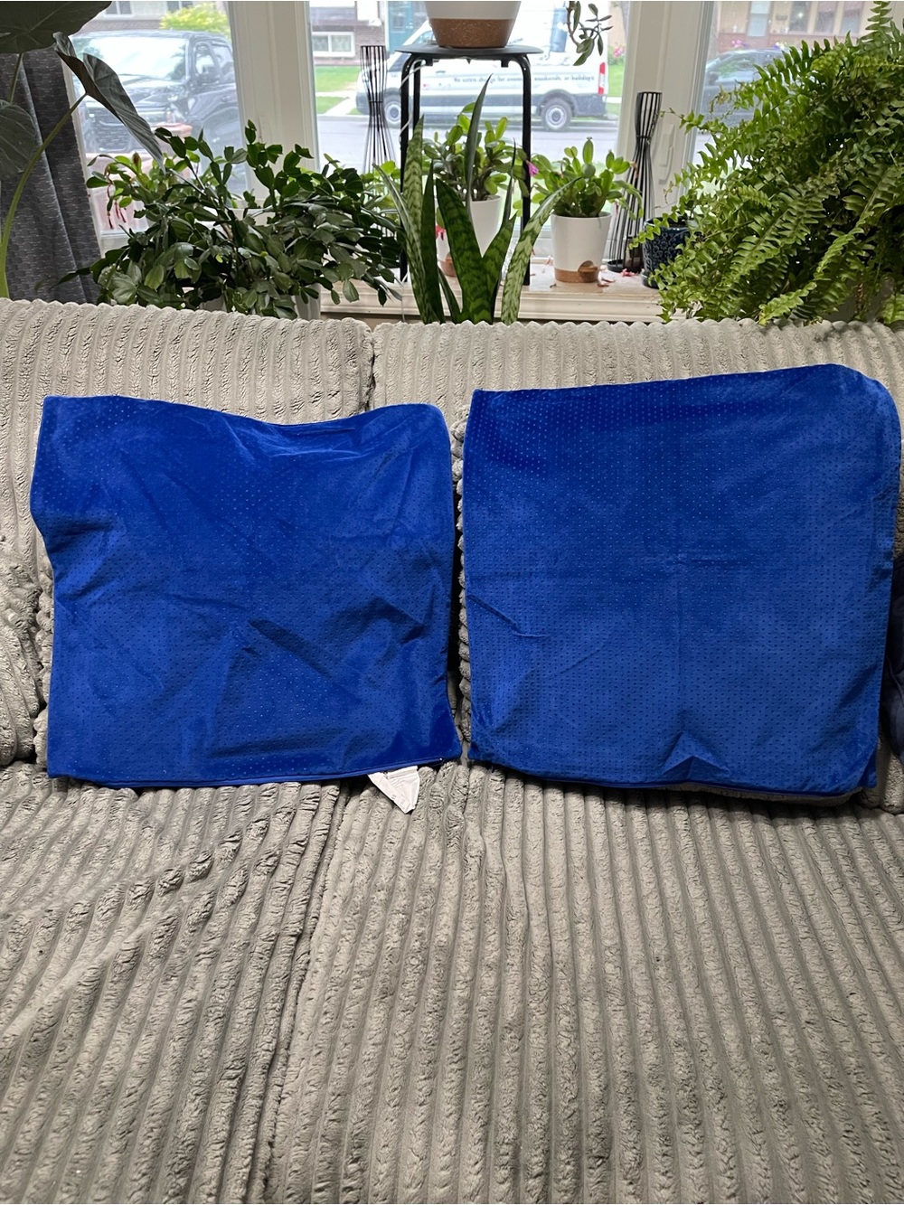 IKEA Royal Blue Accent Pillow Covers (Pair)